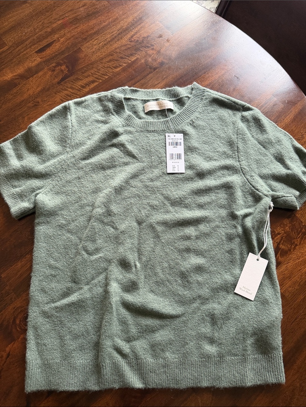 Abercrombie & Fitch Merino Wool Crewneck Sweater in Sage